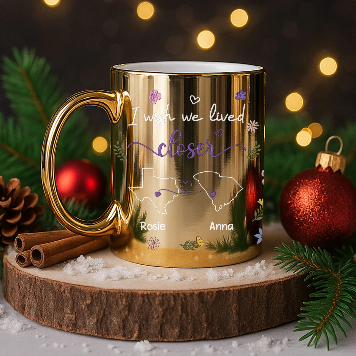 I Wish We Lived Closer - Personalized Custom Metallic Mug