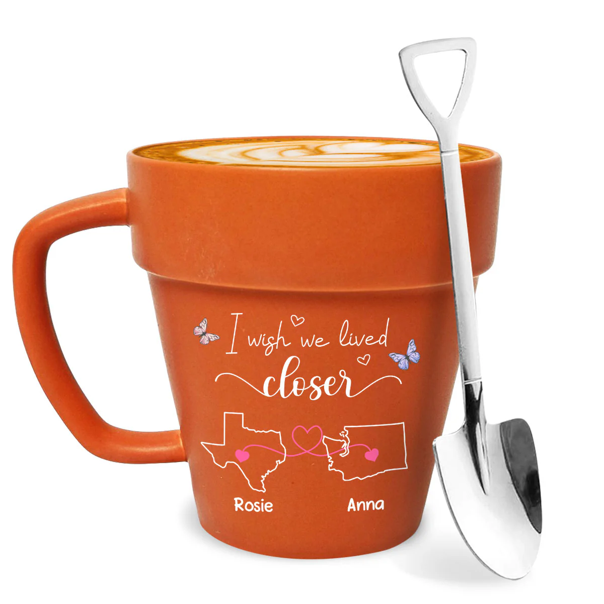 I Wish We Lived Closer - Personalized Custom Plant Pot Mug