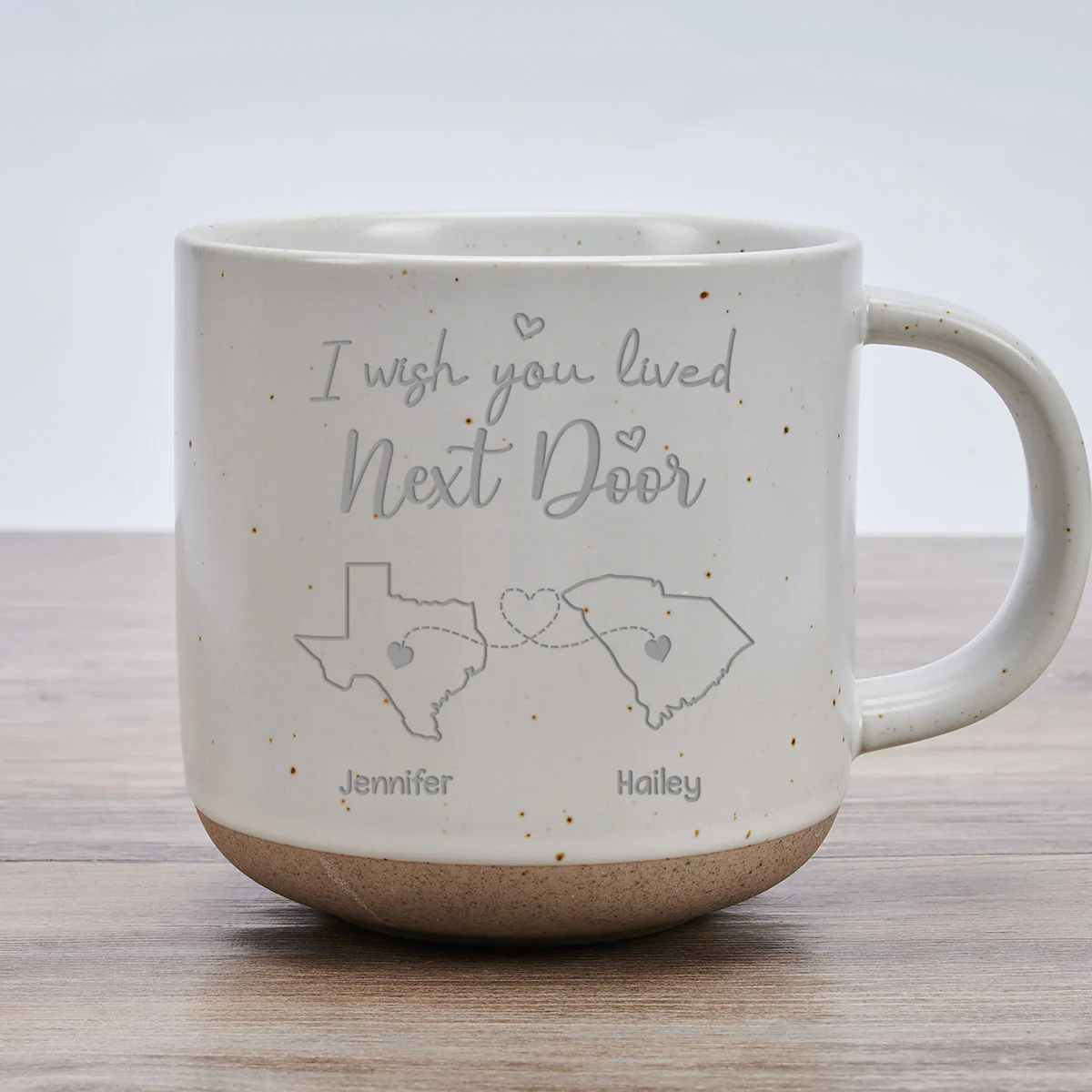 I Wish We Lived Closer - Personalized Custom Pottery Mug