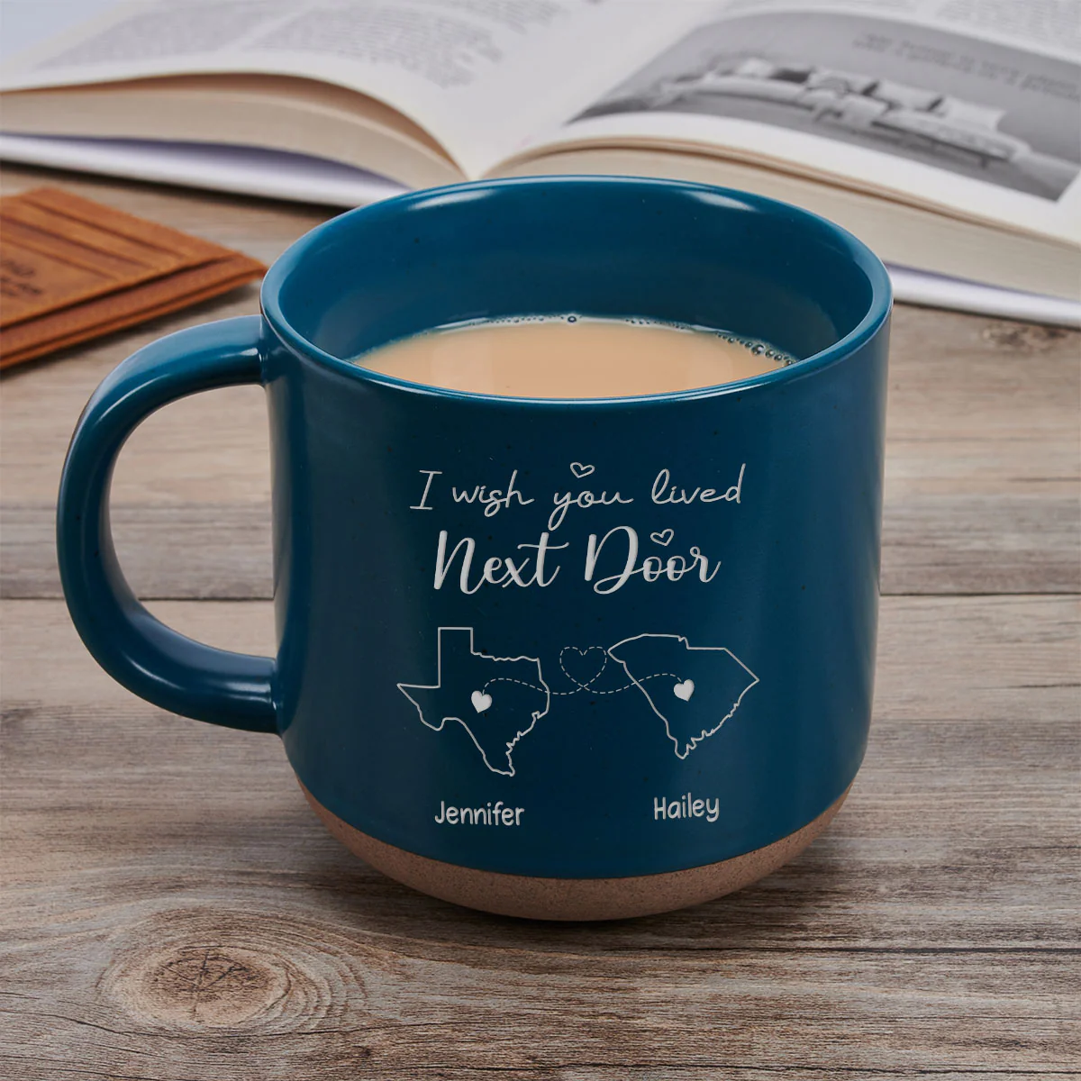 I Wish We Lived Closer - Personalized Custom Pottery Mug - Image 3
