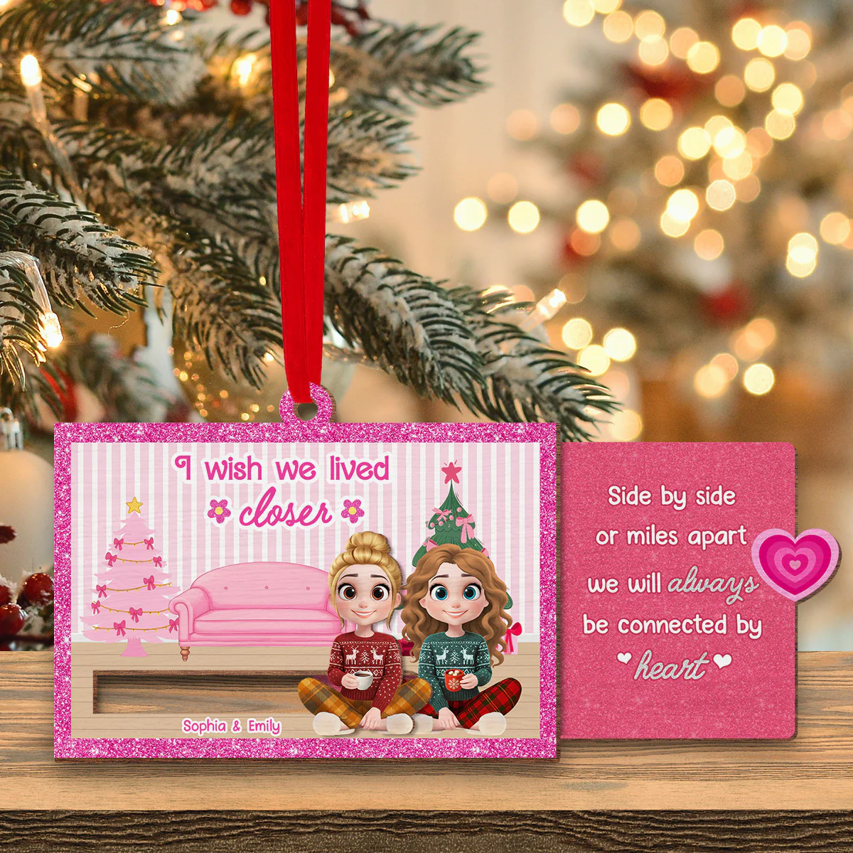 I Wish We Lived Closer - Personalized Custom Slide Ornament