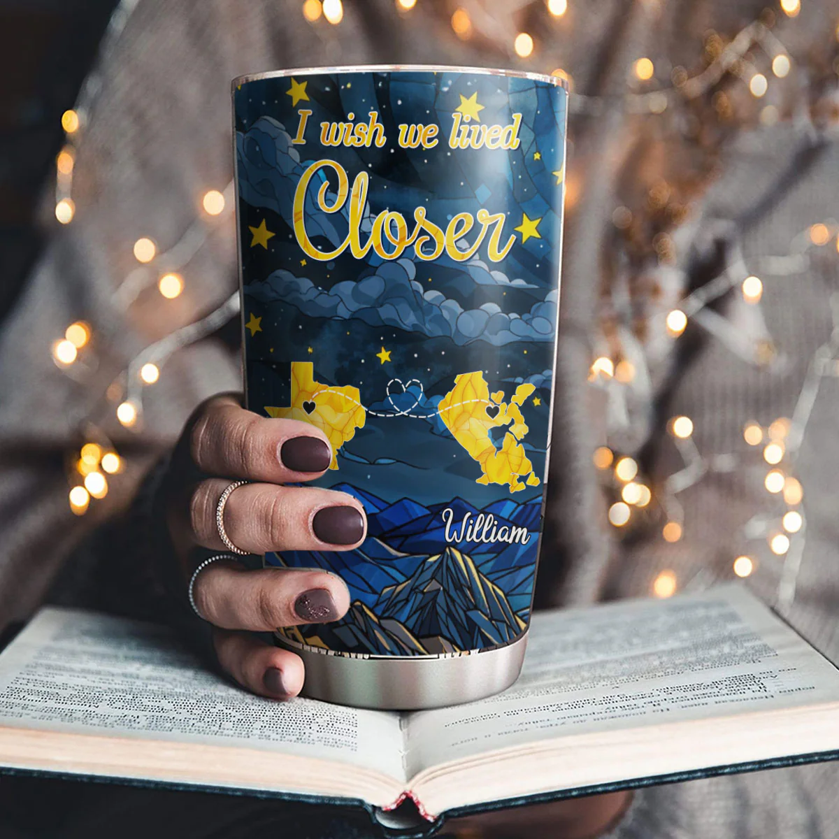 I Wish We Lived Closer - Personalized Custom Tumbler - Image 2