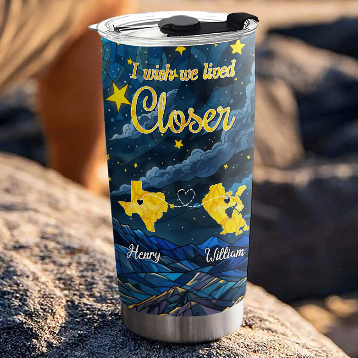 I Wish We Lived Closer - Personalized Custom Tumbler - Image 3