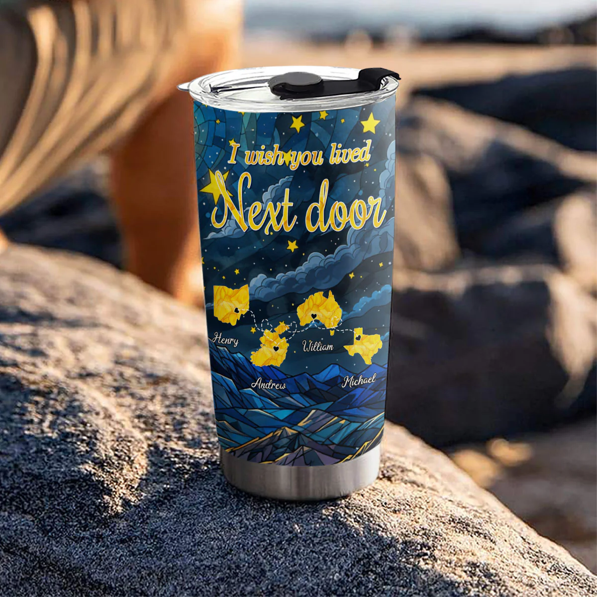 I Wish We Lived Closer - Personalized Custom Tumbler - Image 4