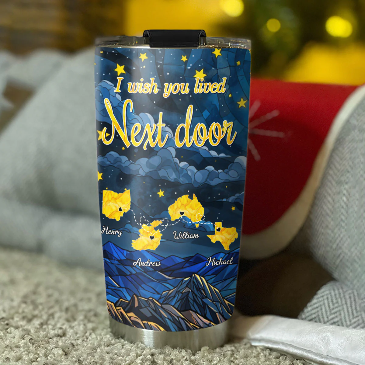 I Wish We Lived Closer - Personalized Custom Tumbler - Image 5