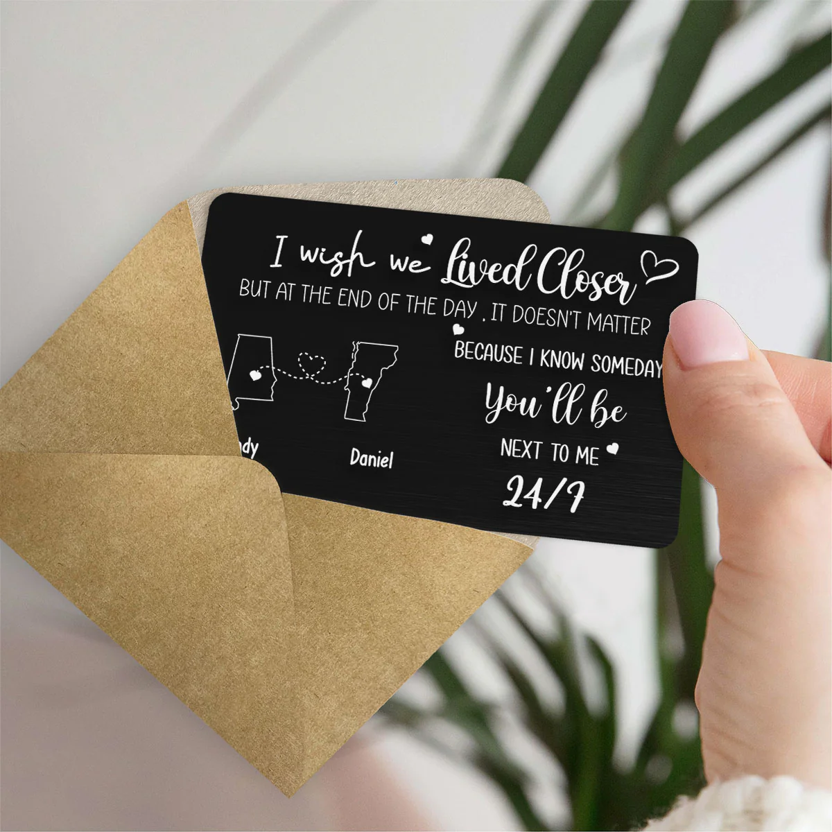 I Wish We Lived Closer - Personalized Custom Wallet Card - Image 2