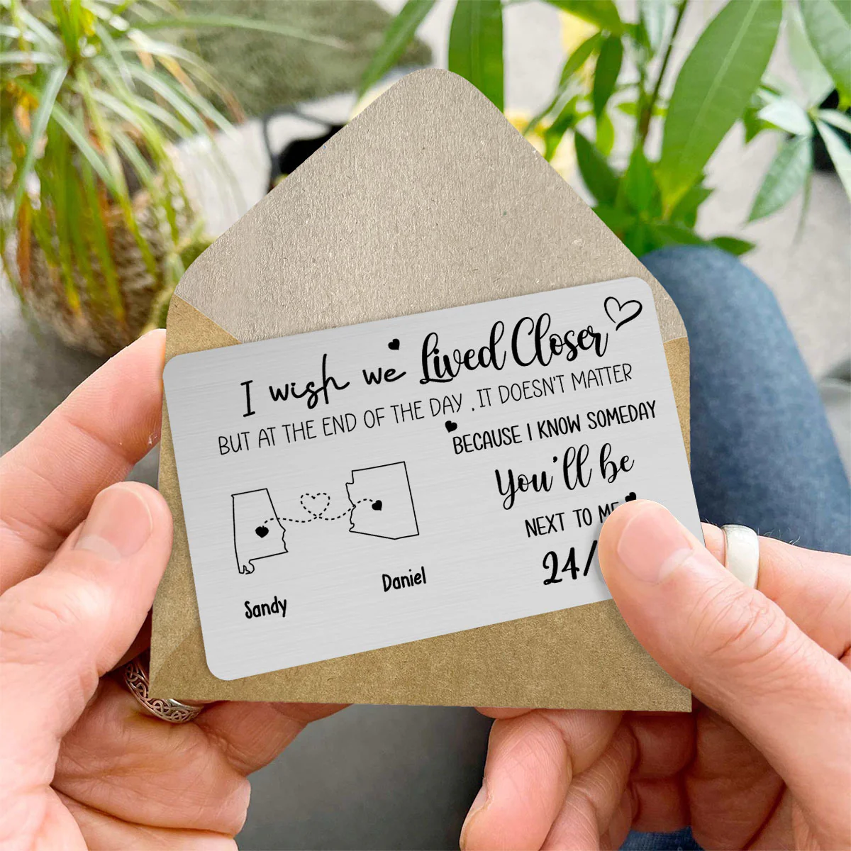 I Wish We Lived Closer - Personalized Custom Wallet Card - Image 4