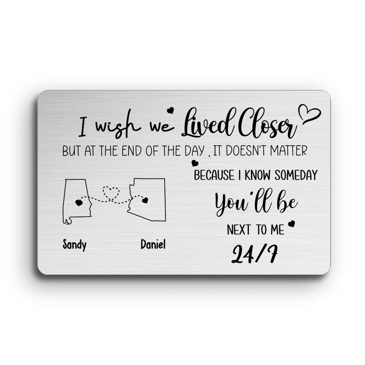 I Wish We Lived Closer - Personalized Custom Wallet Card - Image 7