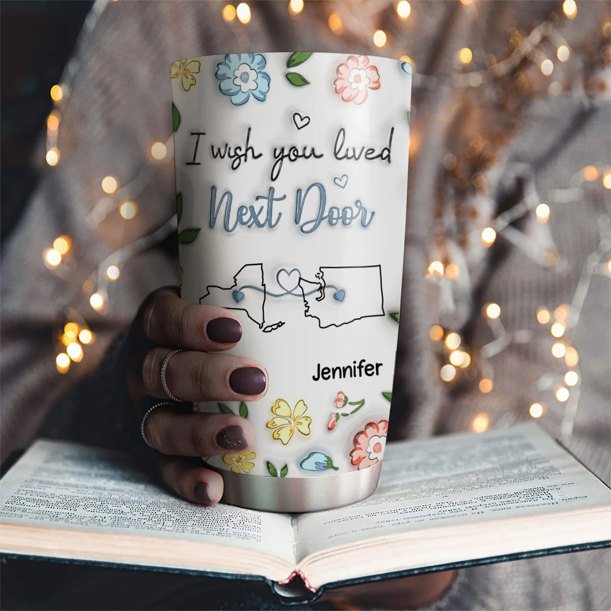 I Wish We Lived Closer Version 3 - Personalized Custom 3D Inflated Effect Tumbler - Image 2