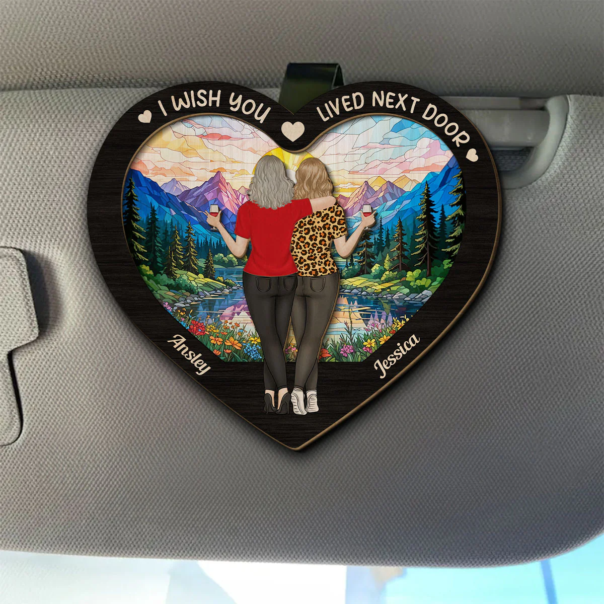 I Wish You Lived Next Door - Personalized Custom Car Visor Clip