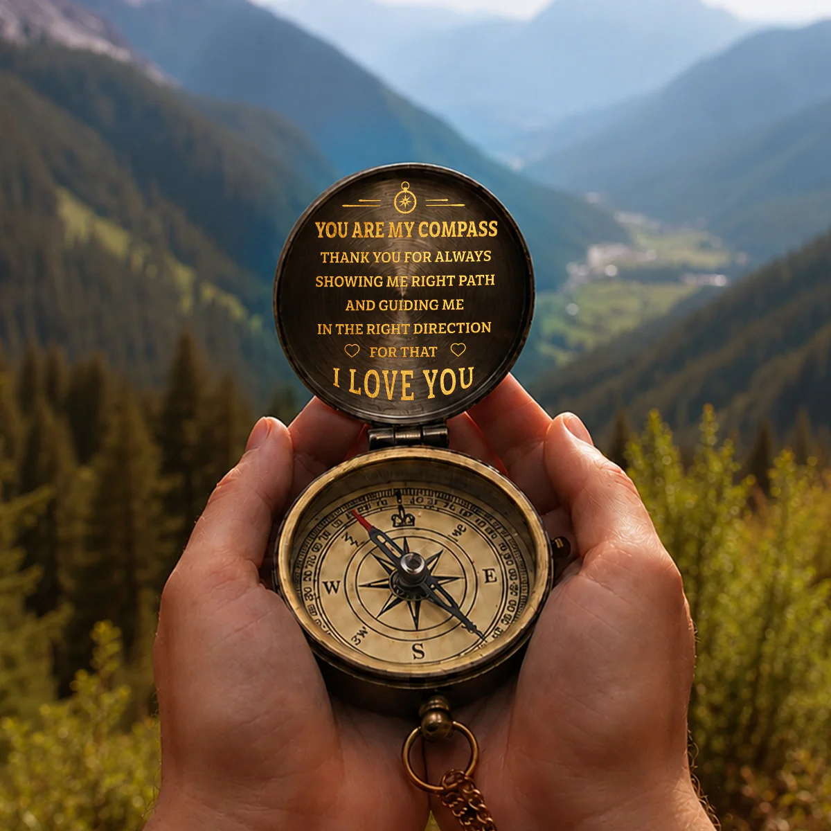 I Would Be Lost Without You - Personalized Custom Pocket Compass - Image 4