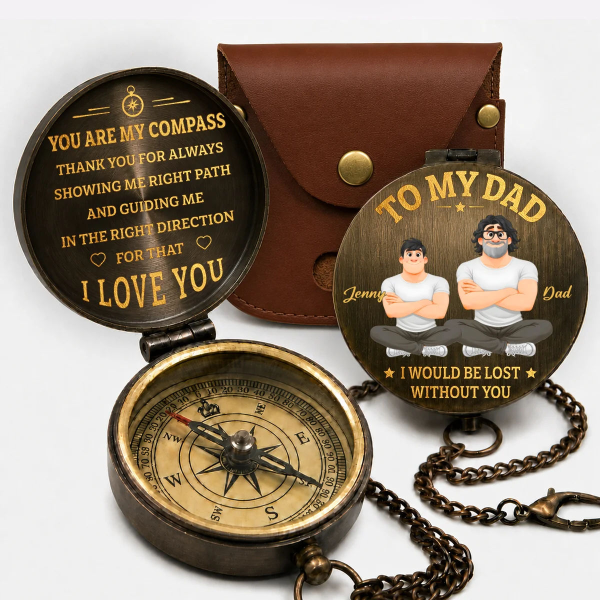 I Would Be Lost Without You - Personalized Custom Pocket Compass - Image 7