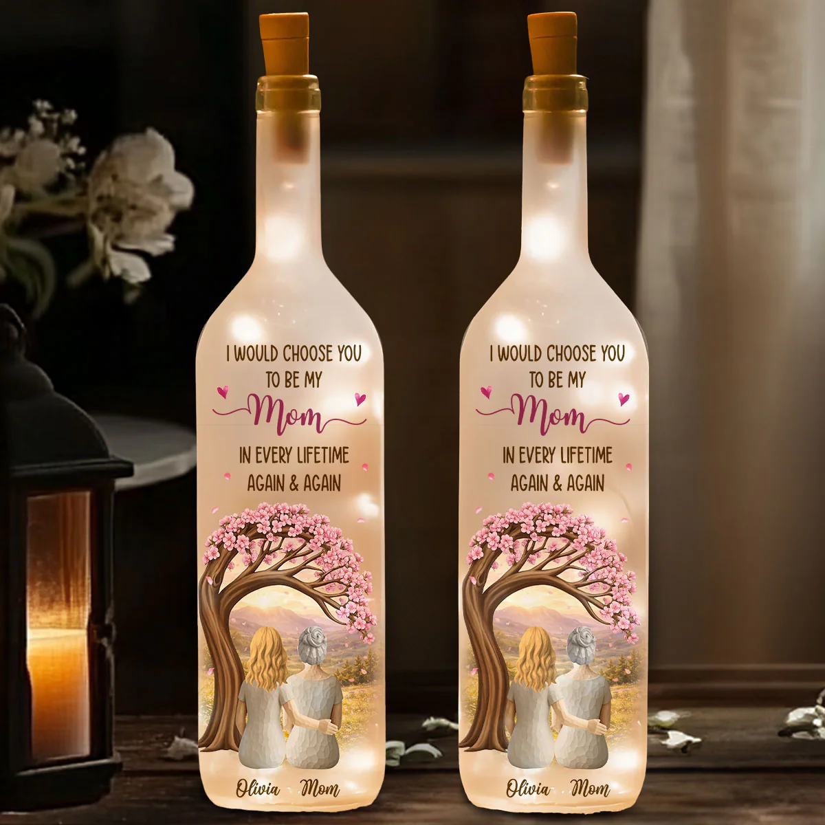 I Would Choose You In Every Lifetime - Personalized Custom Bottle Lamp - Image 2