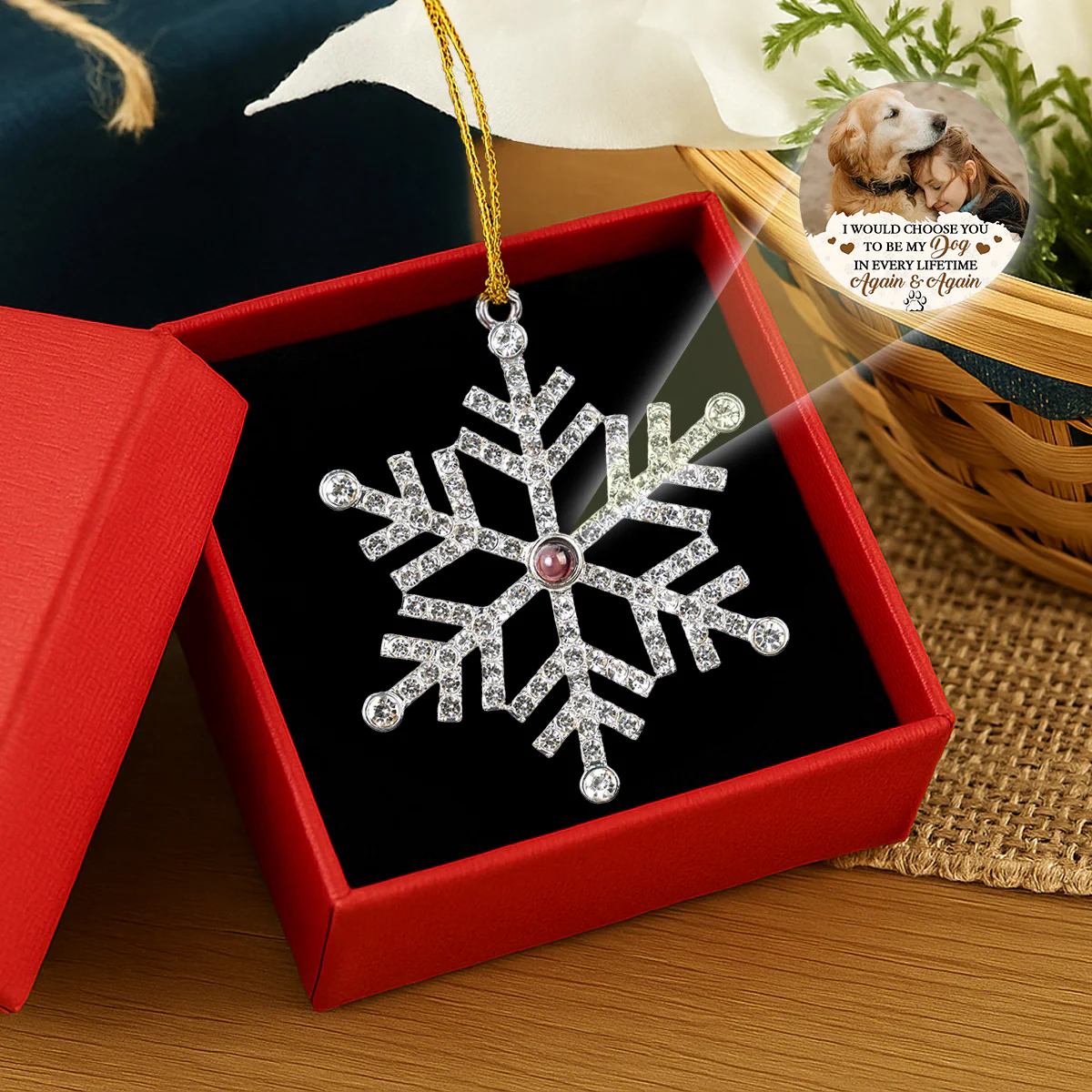 I Would Choose You - Personalized Custom Photo Snowflake Projection Ornament - Image 5