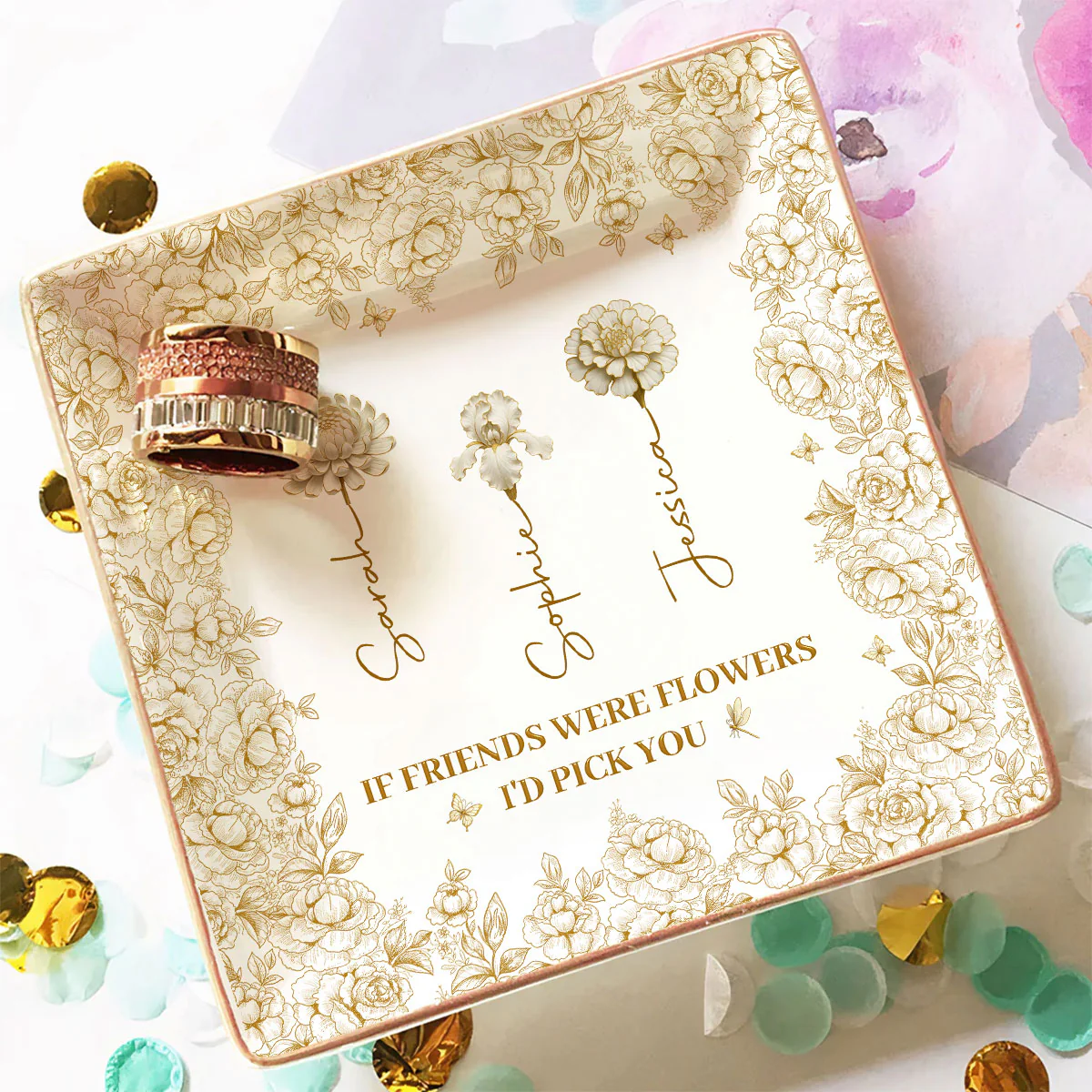 I Would Pick You Bestie Sister - Personalized Custom Jewelry Dish - Image 2