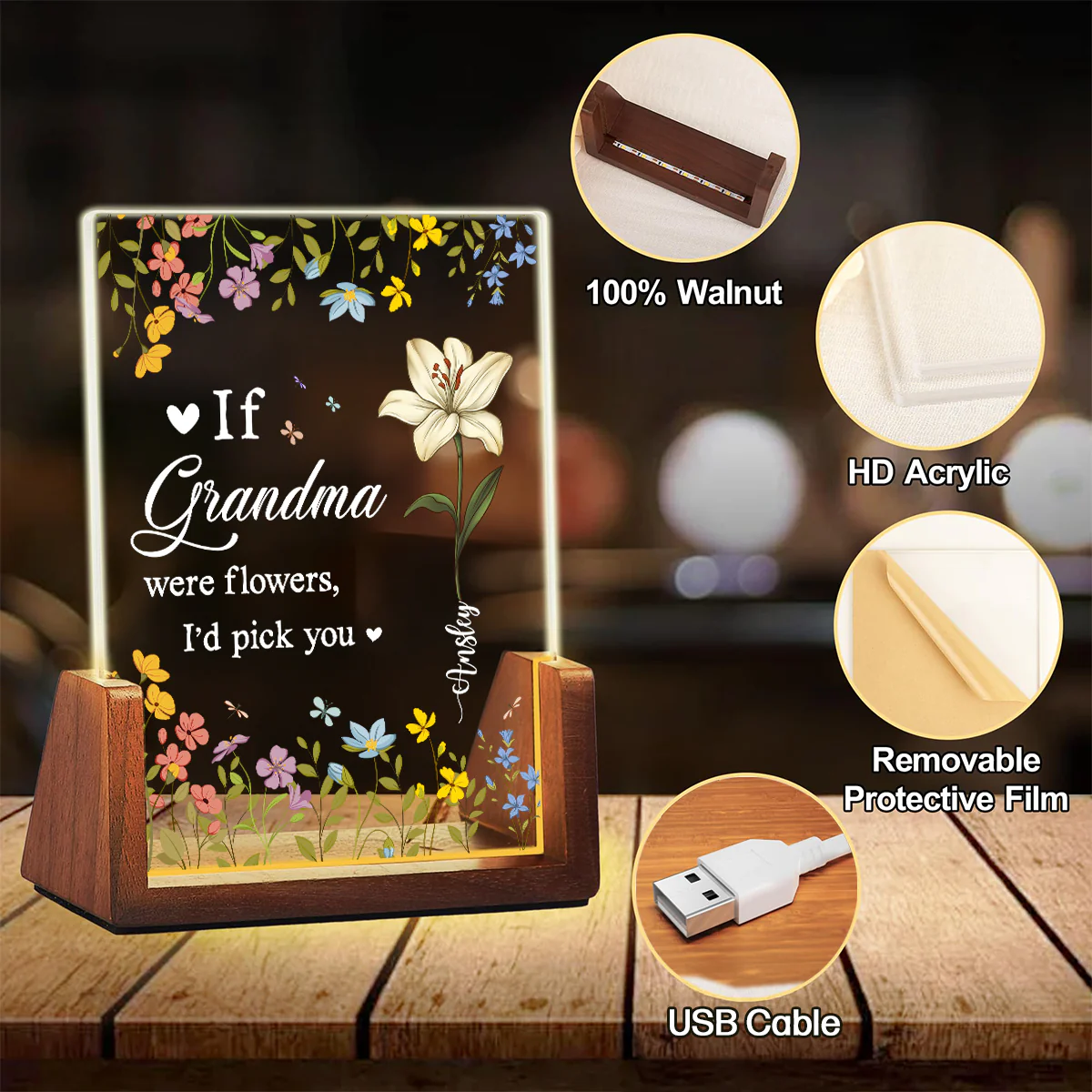 I Would Pick You - Personalized Custom Plaque With Walnut Base - Image 6