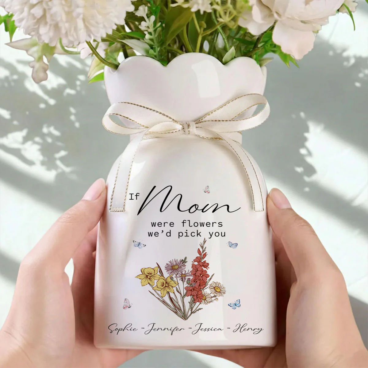 I Would Pick You - Personalized Custom Ribbon Tie Flower Vase - Image 4