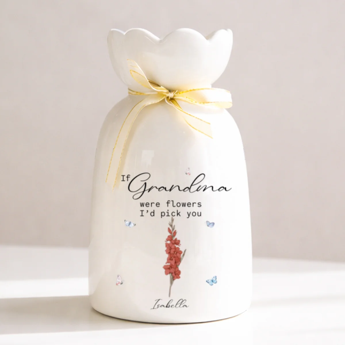 I Would Pick You - Personalized Custom Ribbon Tie Flower Vase - Image 6