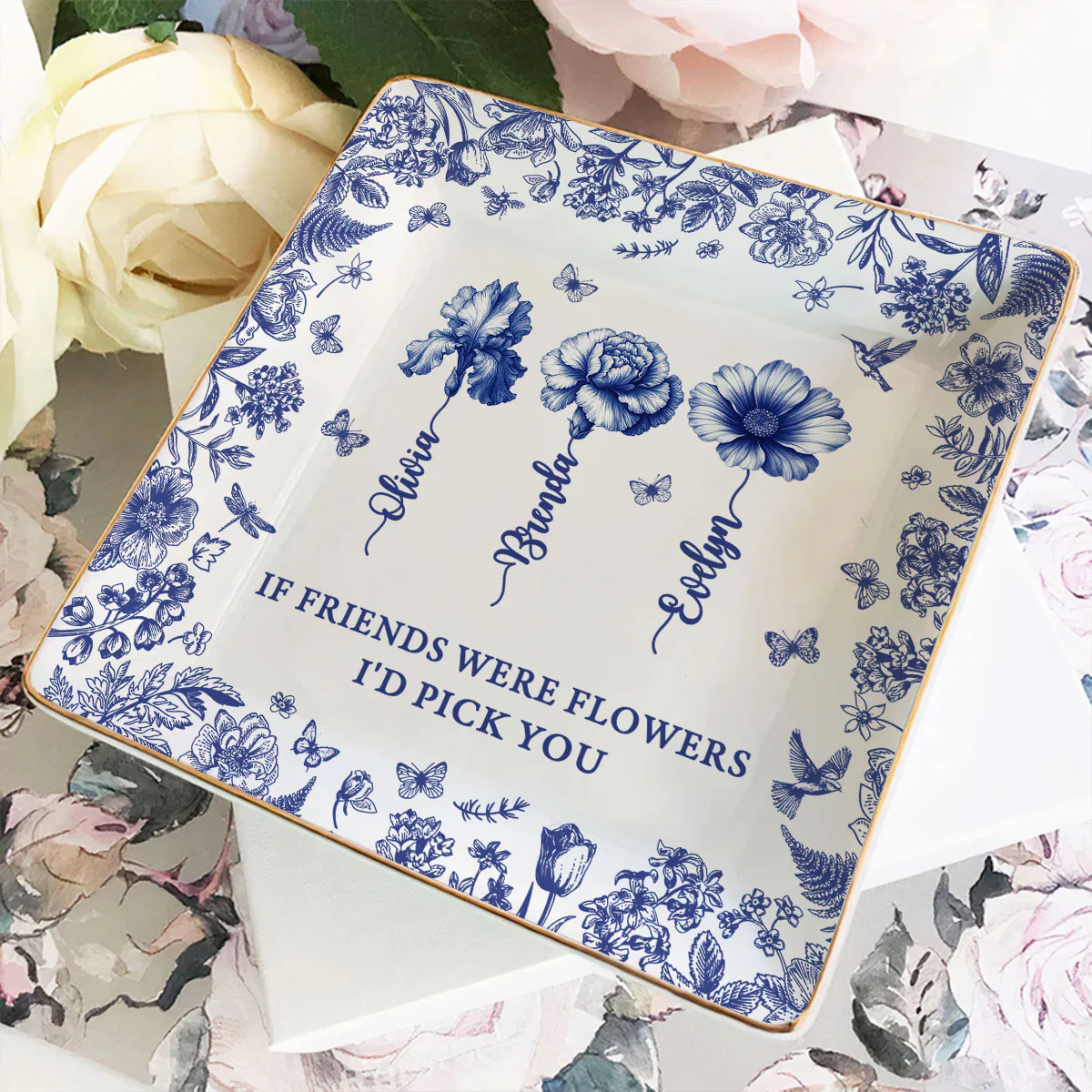 I Would Pick You Toile - Personalized Custom Jewelry Dish - Image 4