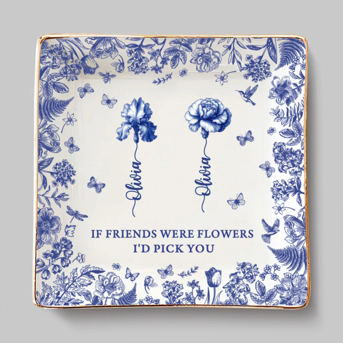 I Would Pick You Toile - Personalized Custom Jewelry Dish - Image 6