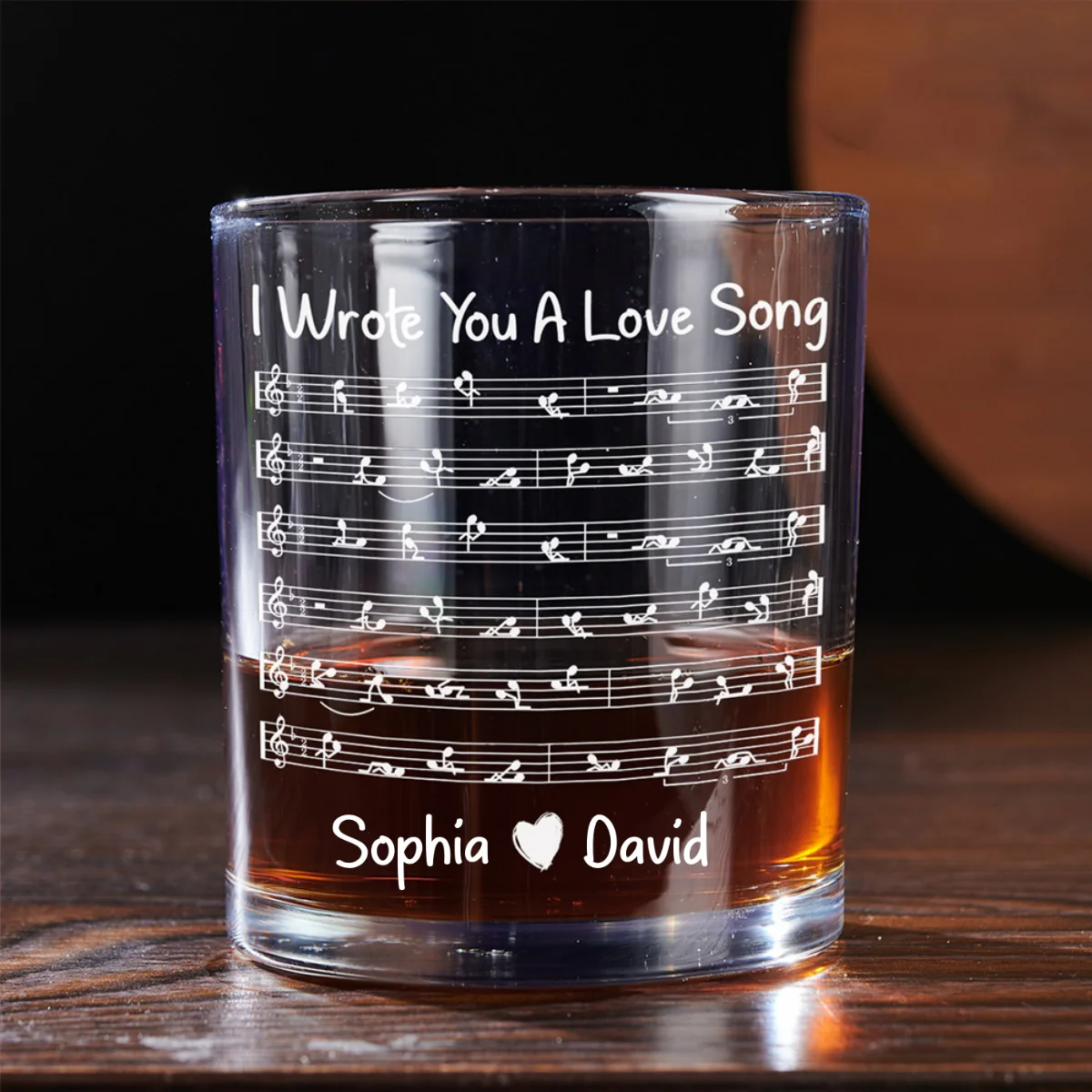 I Wrote You A Love Song - Personalized Custom Whiskey Glass - Image 6