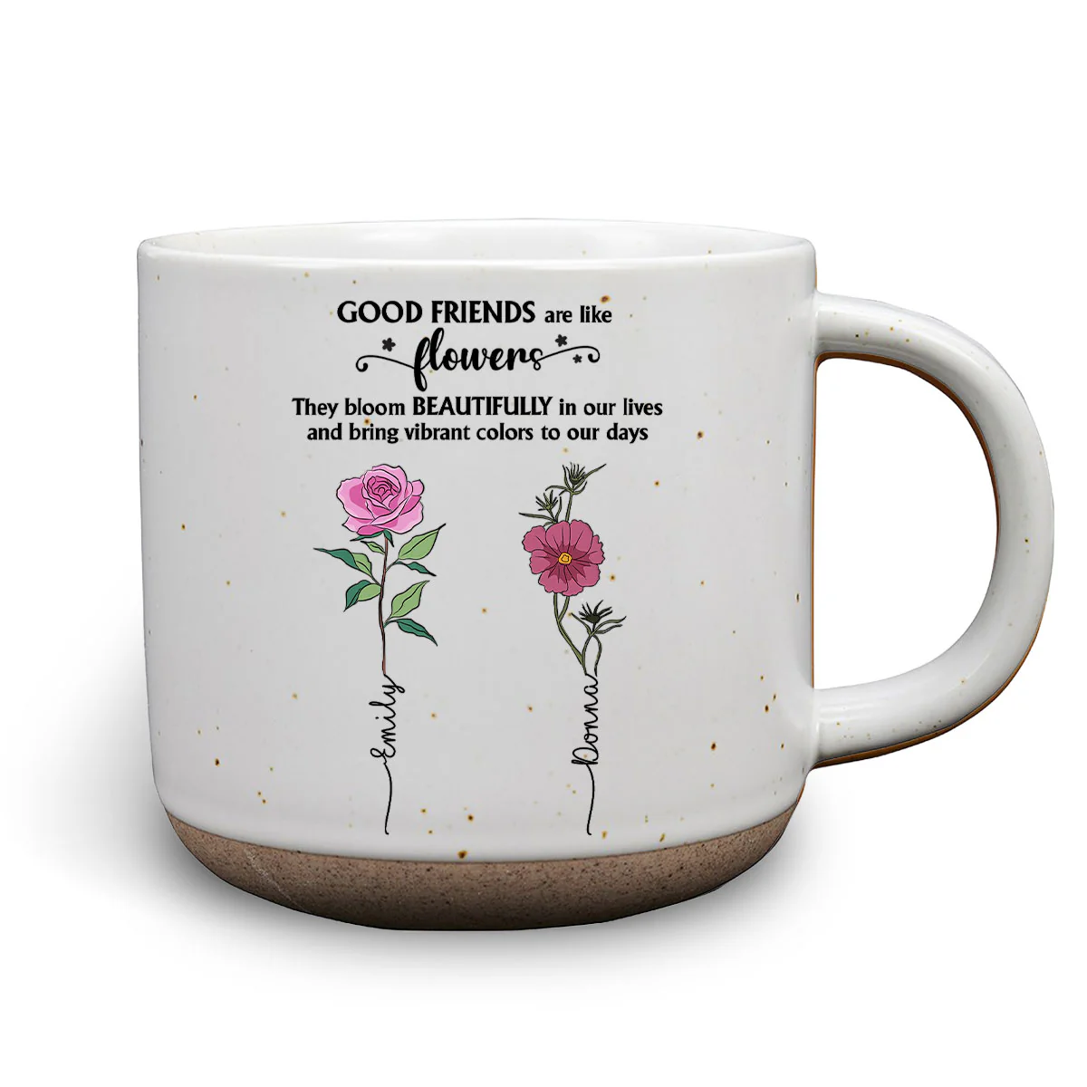 If Friends Were Flowers - Personalized Custom Pottery Mug - Image 2