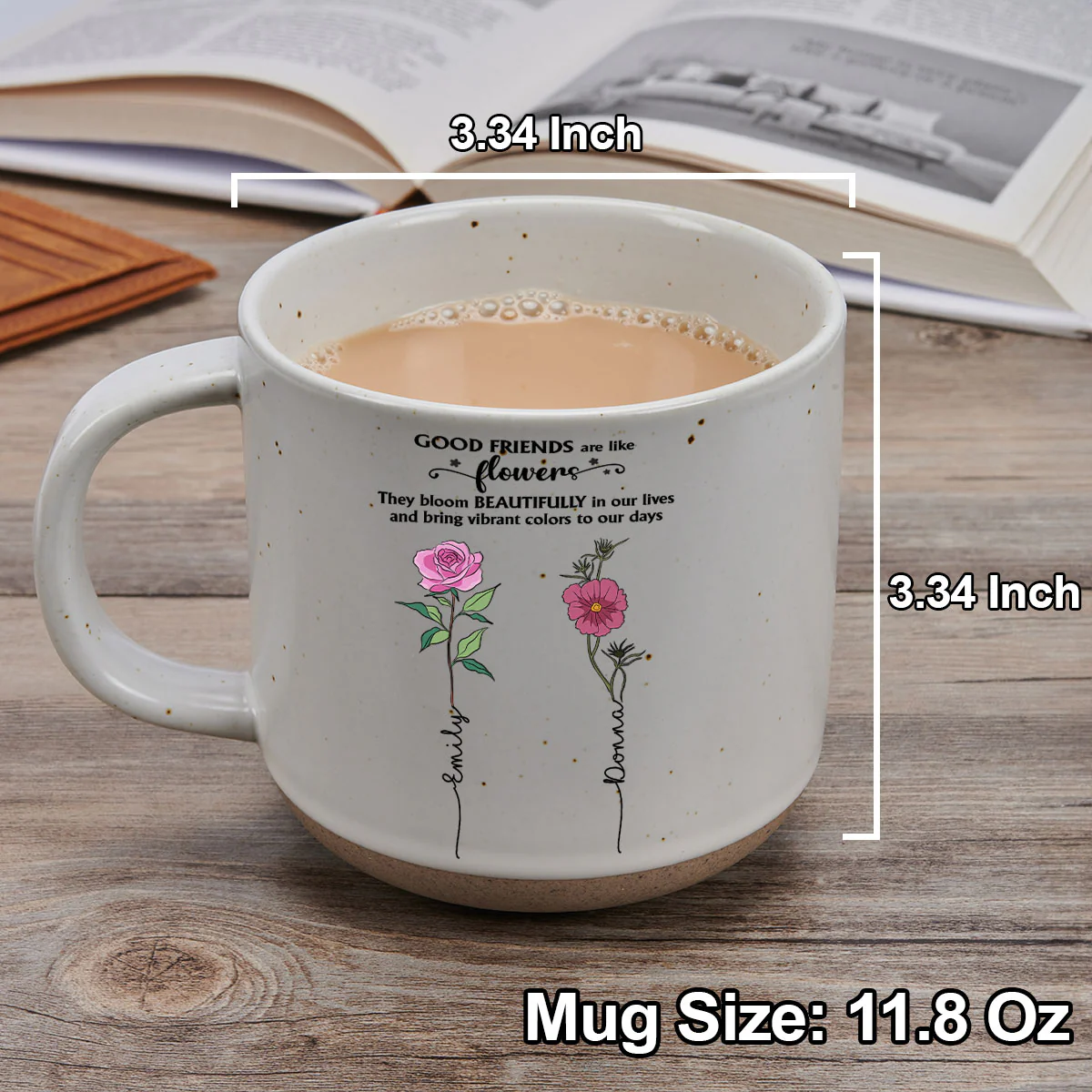 If Friends Were Flowers - Personalized Custom Pottery Mug - Image 5
