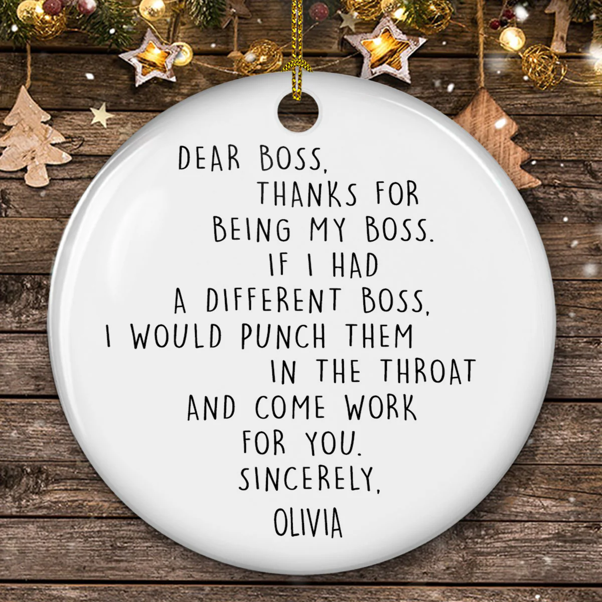 If I Had A Different Boss - Personalized Custom Ceramic Ornament - Image 2