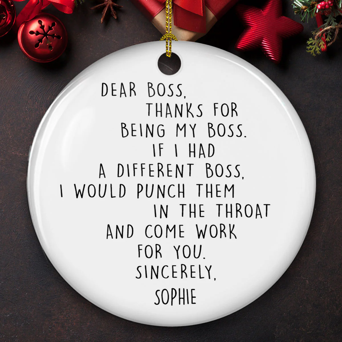 If I Had A Different Boss - Personalized Custom Ceramic Ornament - Image 3