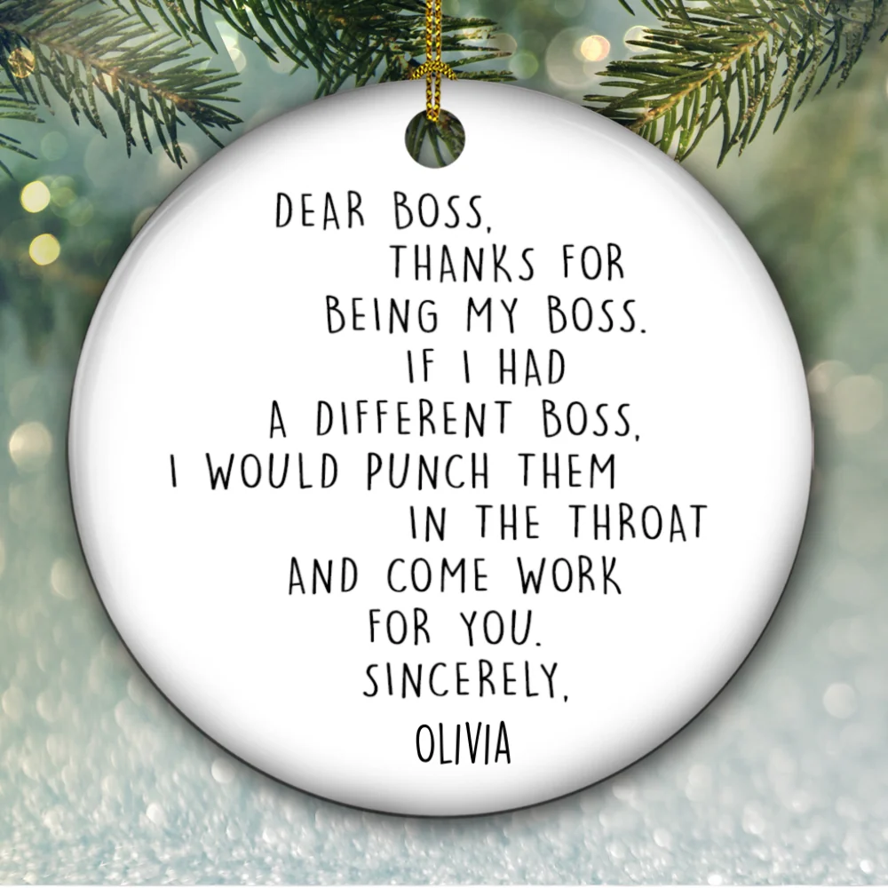 If I Had A Different Boss - Personalized Custom Ceramic Ornament - Image 5