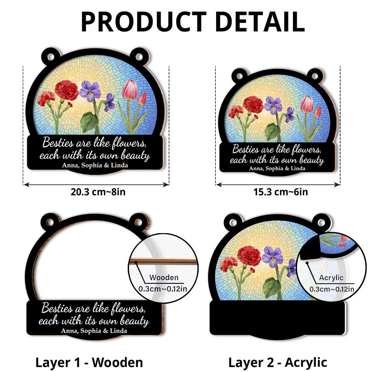 If We Had A Flower - Personalized Custom Suncatcher - Image 5