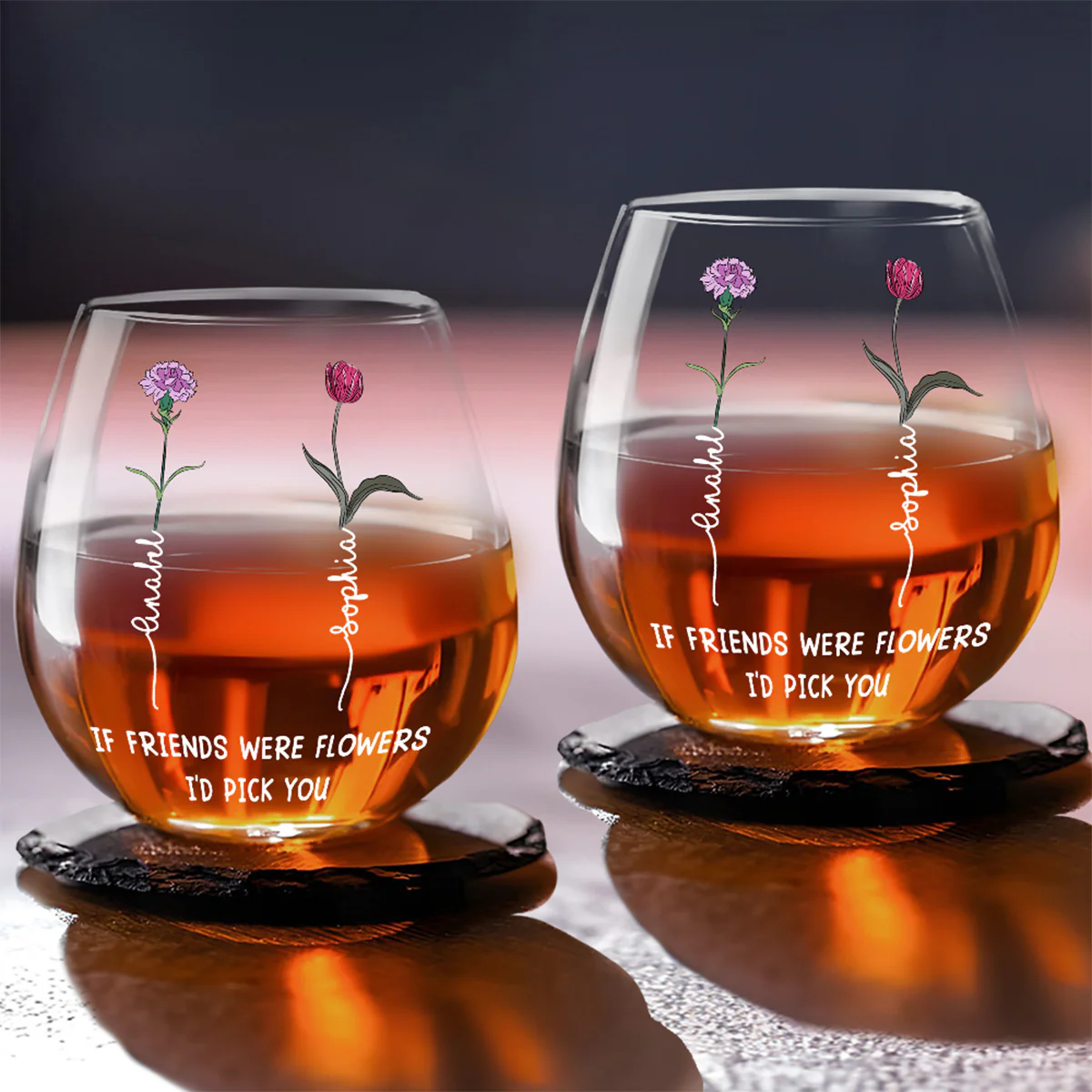 If You Are Flower - Personalized Custom Wine Glass - Image 4