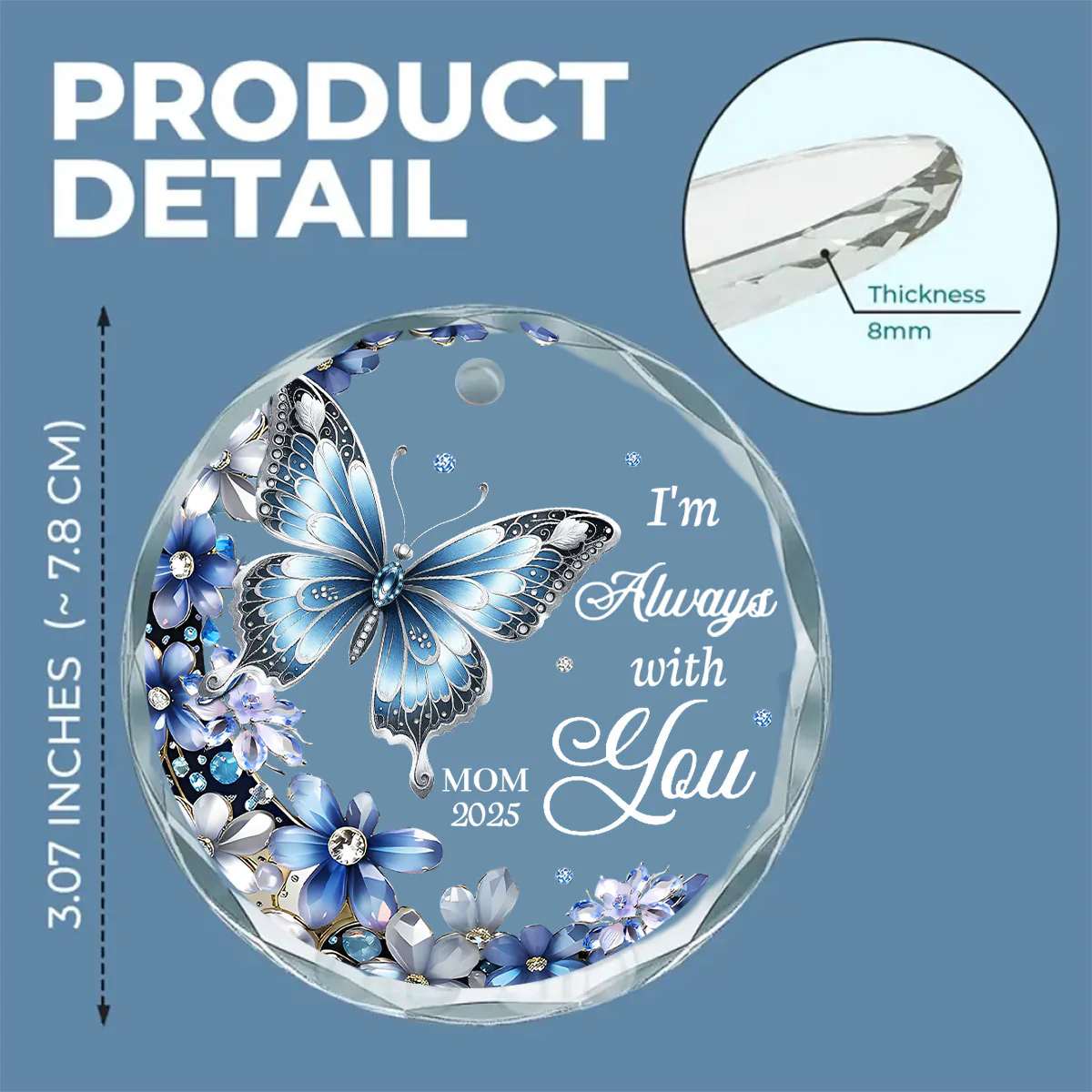 Im Always With You - Personalized Custom Glass Ornament - Image 6