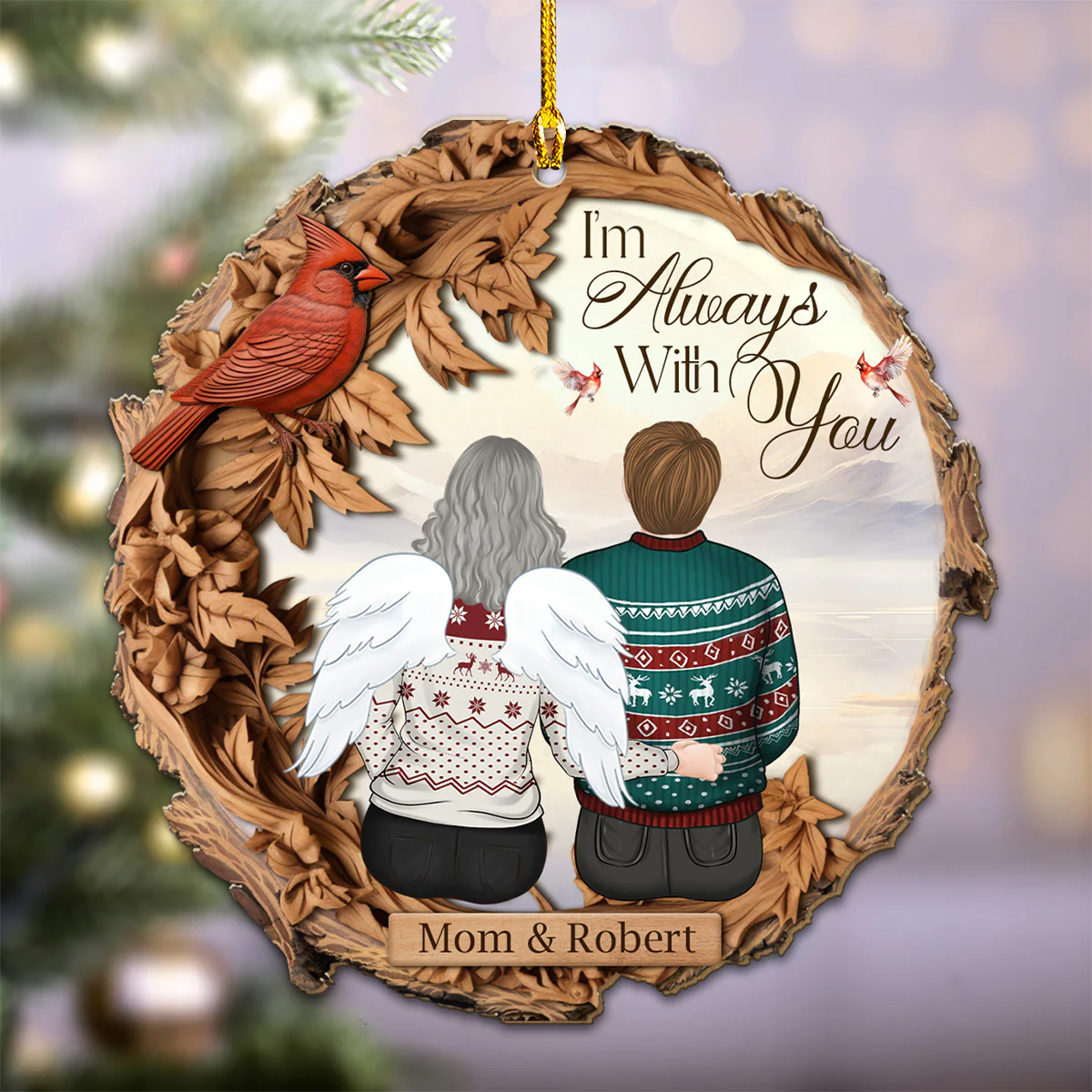 I'm Always With You - Personalized Custom Wood Ornament - Image 3