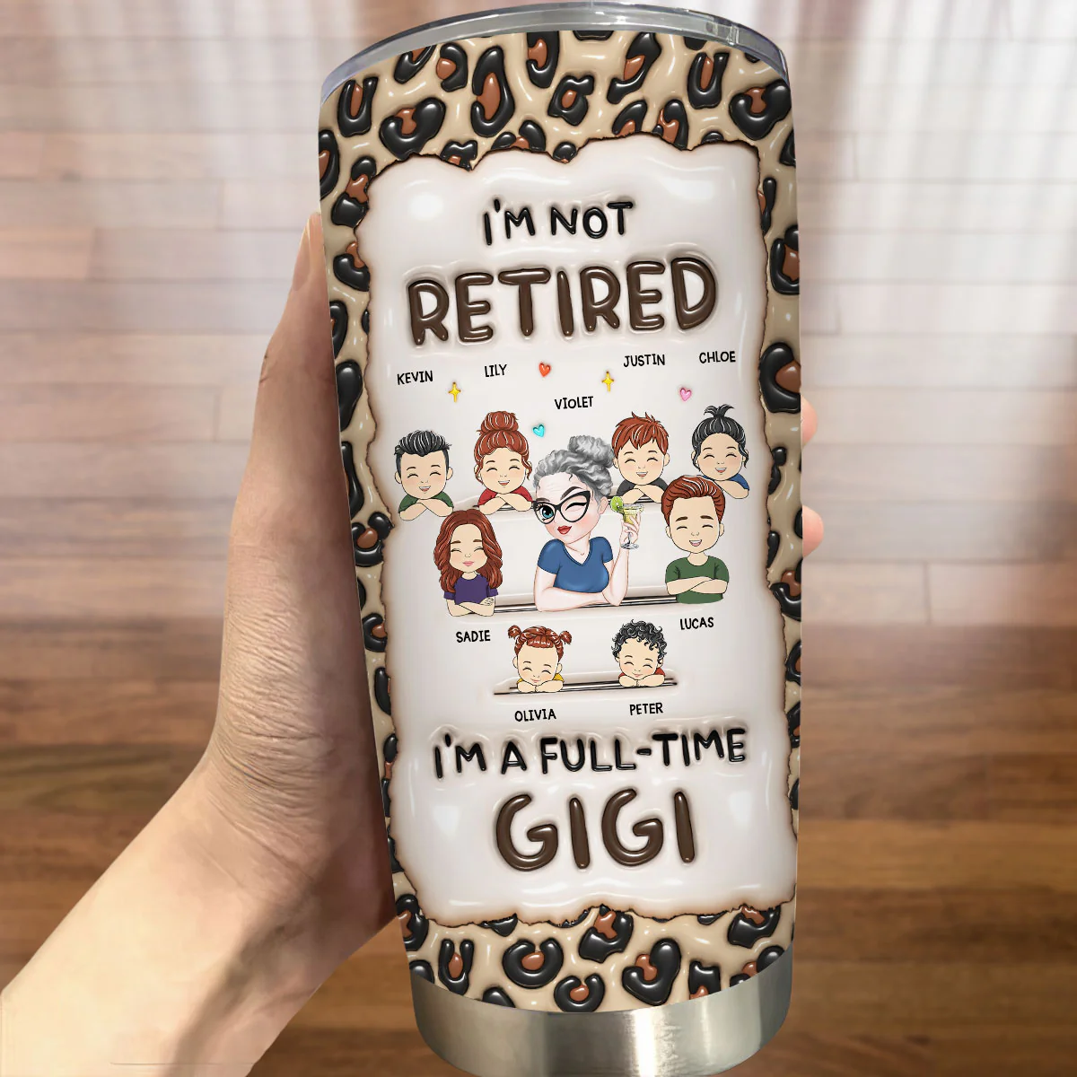 Im Not Retired Im A Professional Grandma - Personalized Custom 3D Inflated Effect Tumbler - Image 5