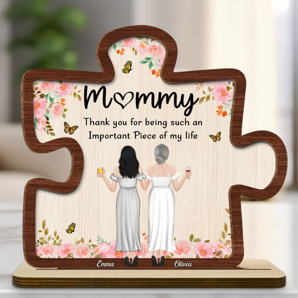 Important Piece - Personalized Custom 2-Layer Wood Plaque With Flat Base - Image 6
