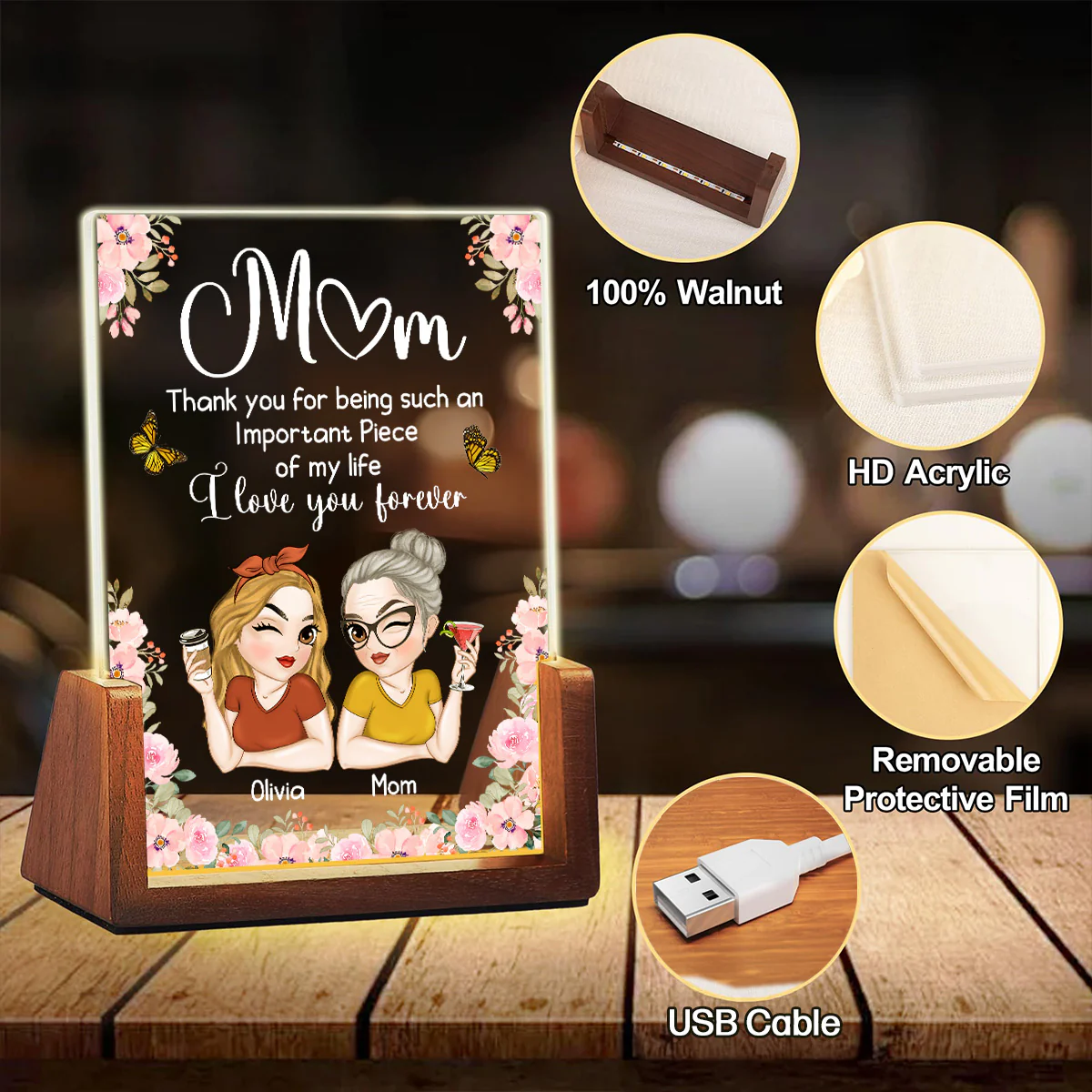 Important Piece - Personalized Custom Plaque With Walnut Base - Image 6
