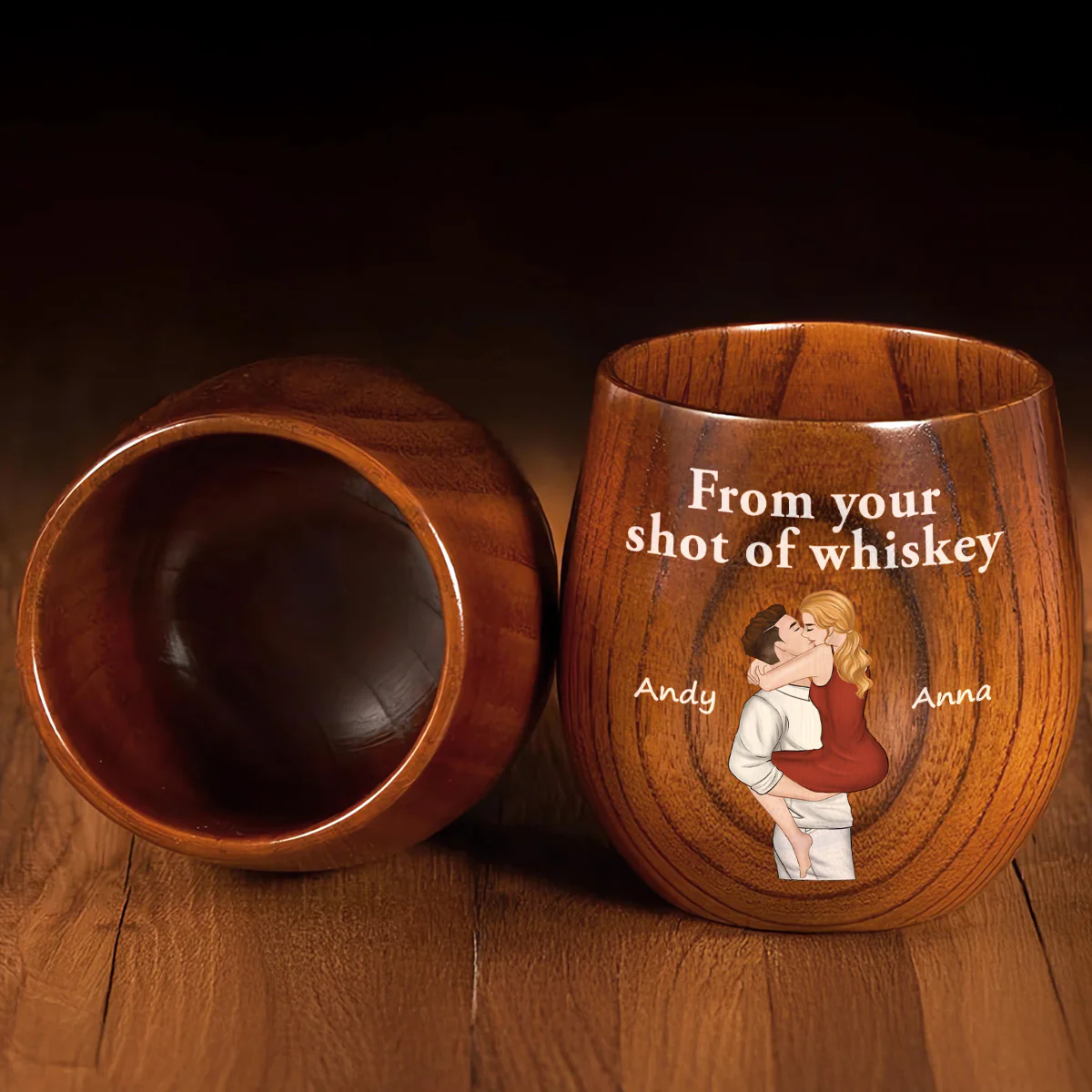 In Case You Need A Little Reminder - Personalized Custom Wooden Whiskey Glass - Image 2