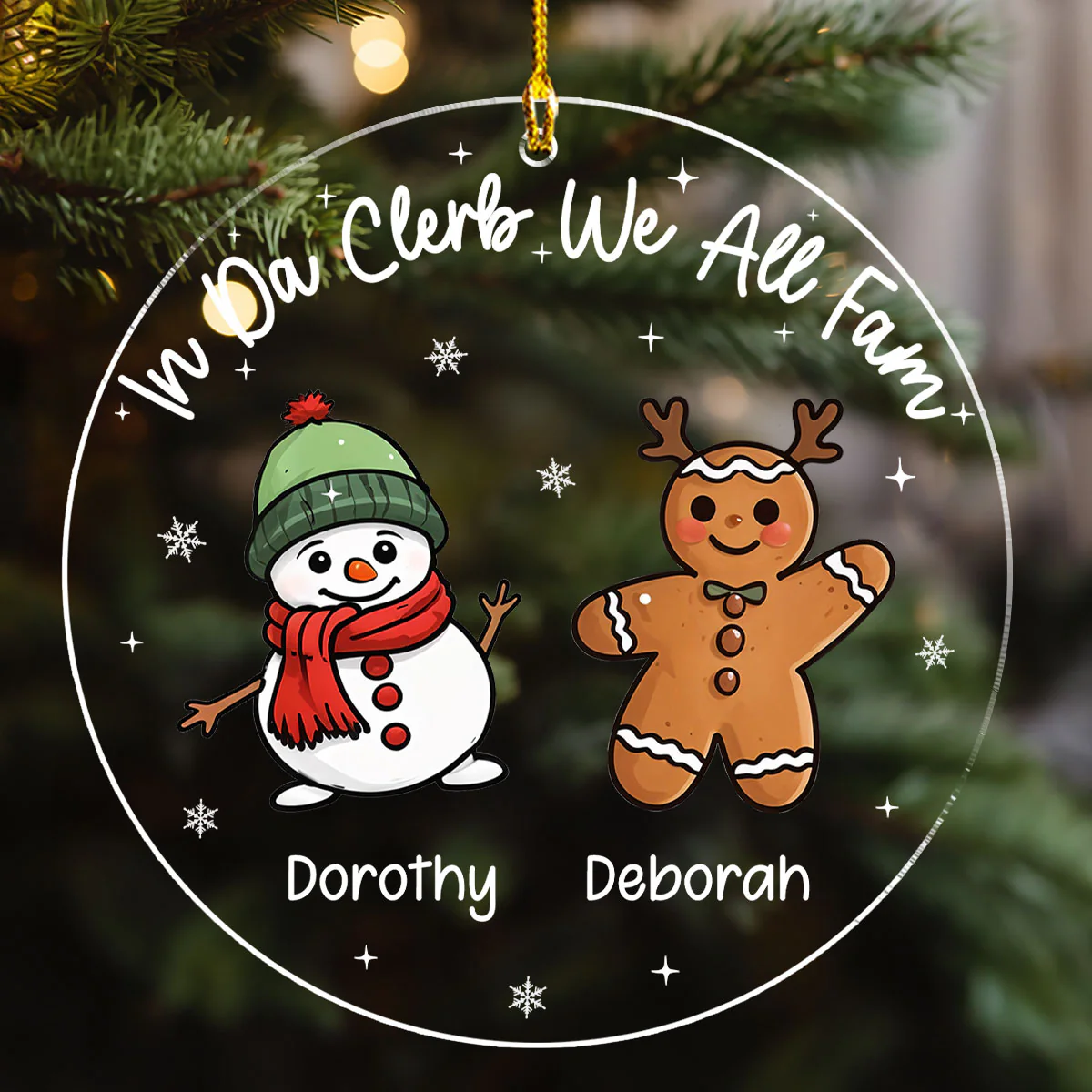 In Da Clerb We All Fam - Personalized Custom Acrylic Ornament - Image 2