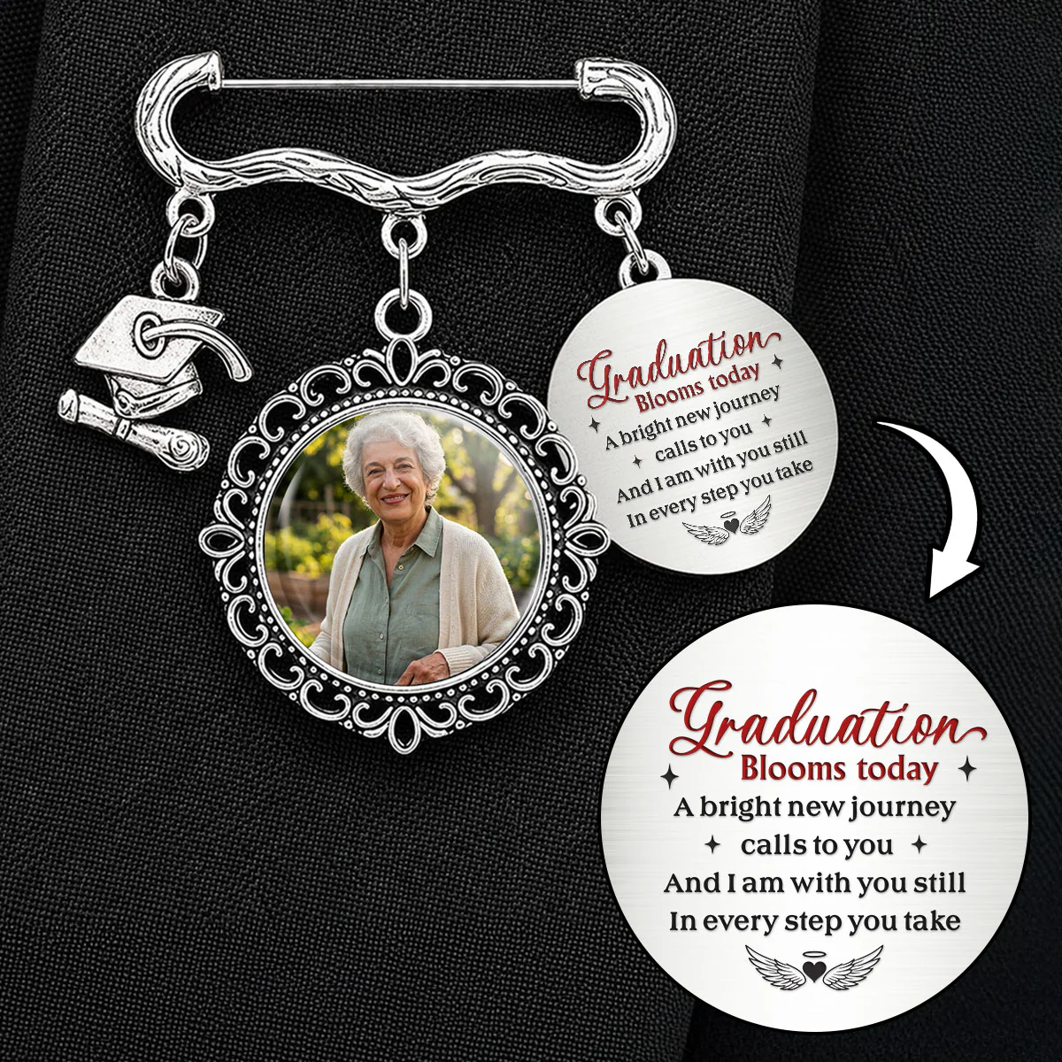 In Every Step You Take - Personalized Custom Graduation Tassel Pin