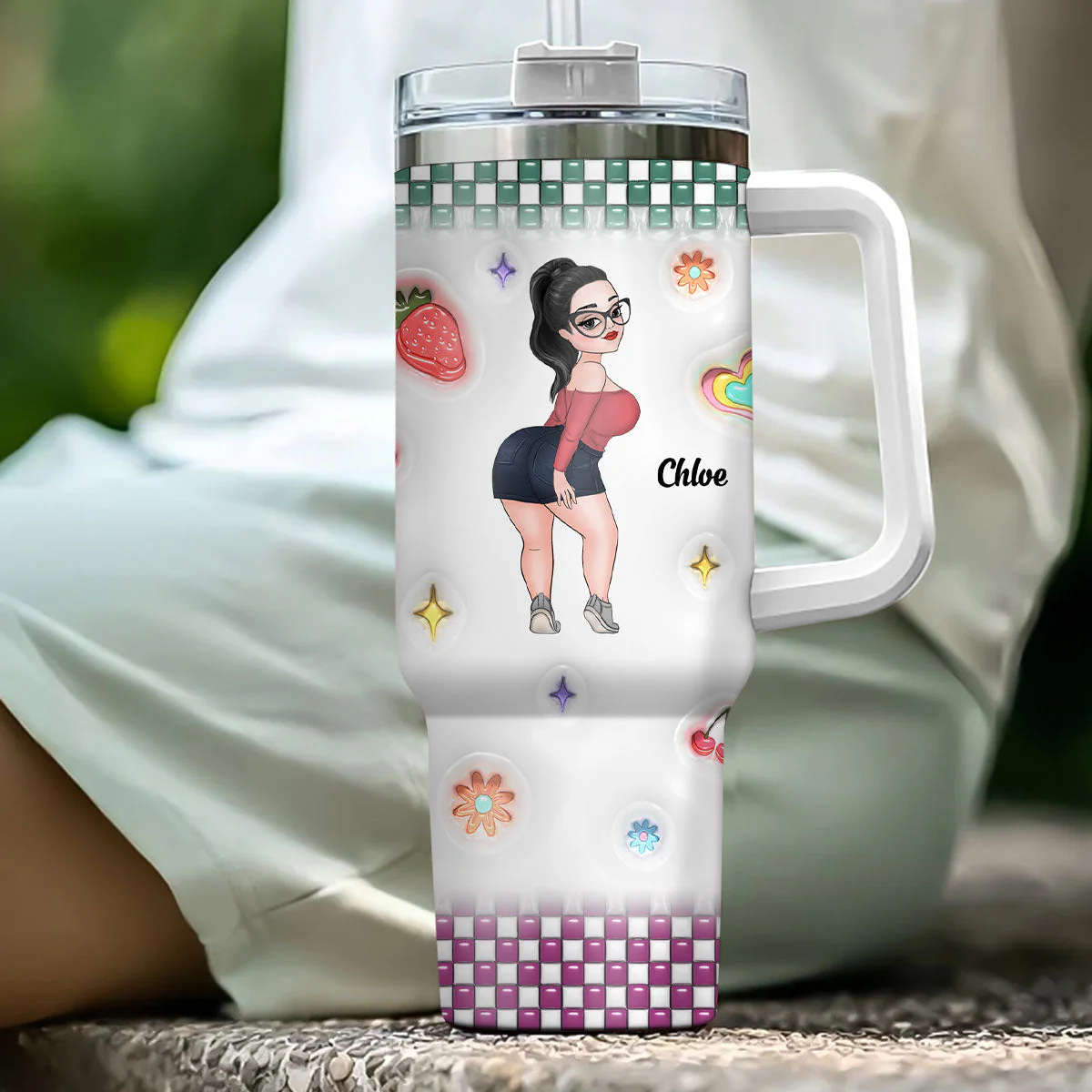In Happy Girl Era - Personalized Custom 3D Inflated Effect Printed 40 Oz Tumbler - Image 4