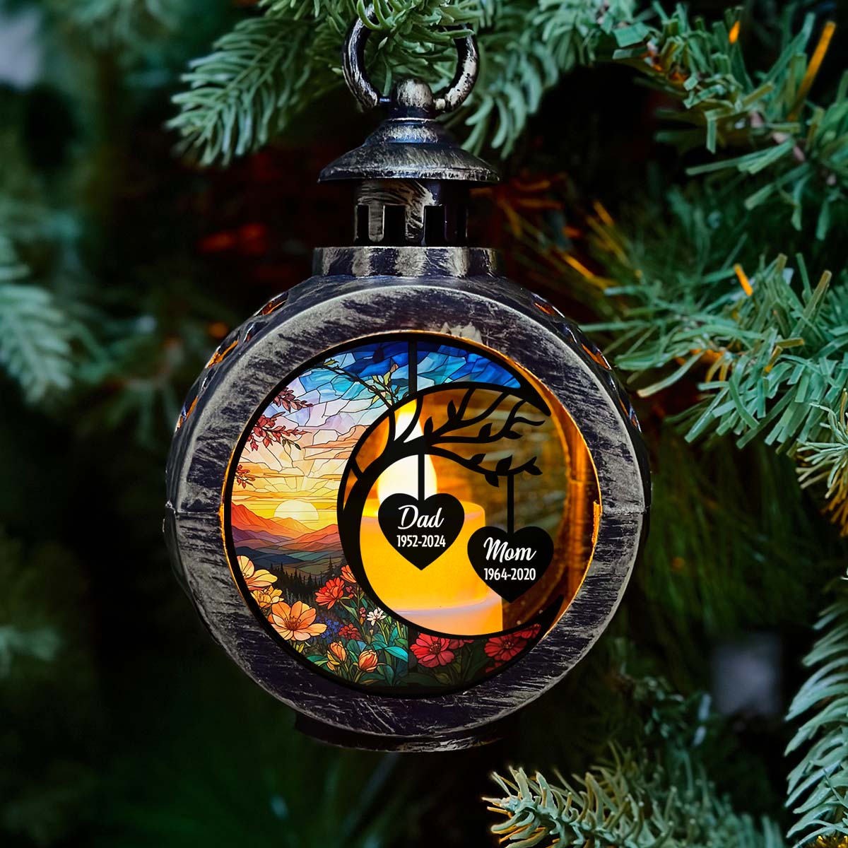 In Heaven - Personalized Custom Christmas Lantern - Image 2