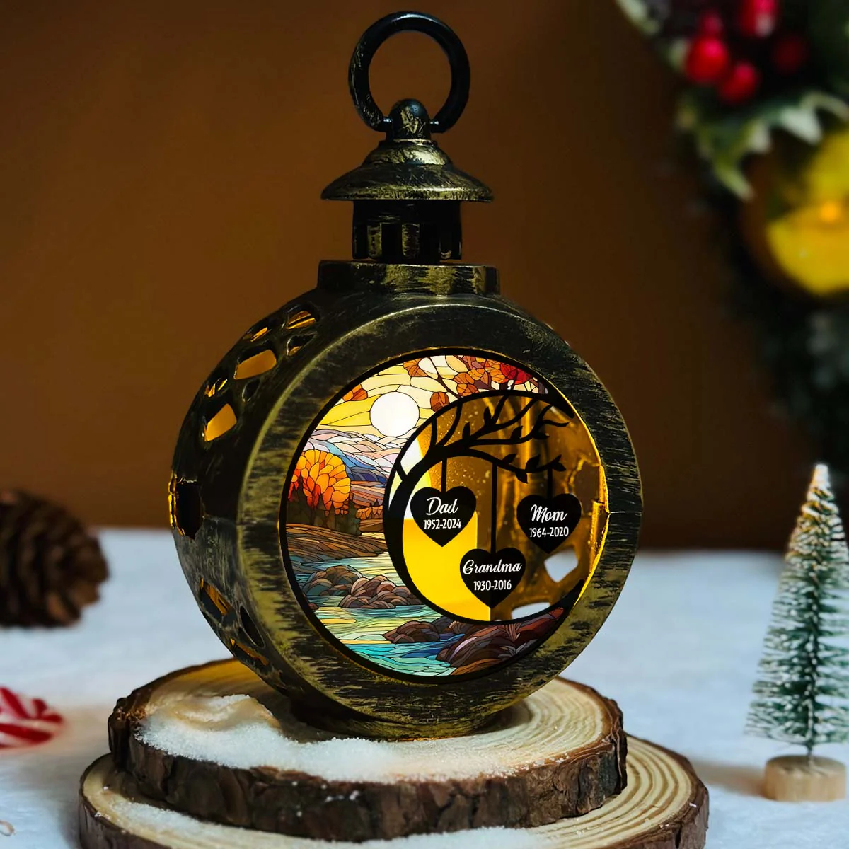 In Heaven - Personalized Custom Christmas Lantern - Image 5
