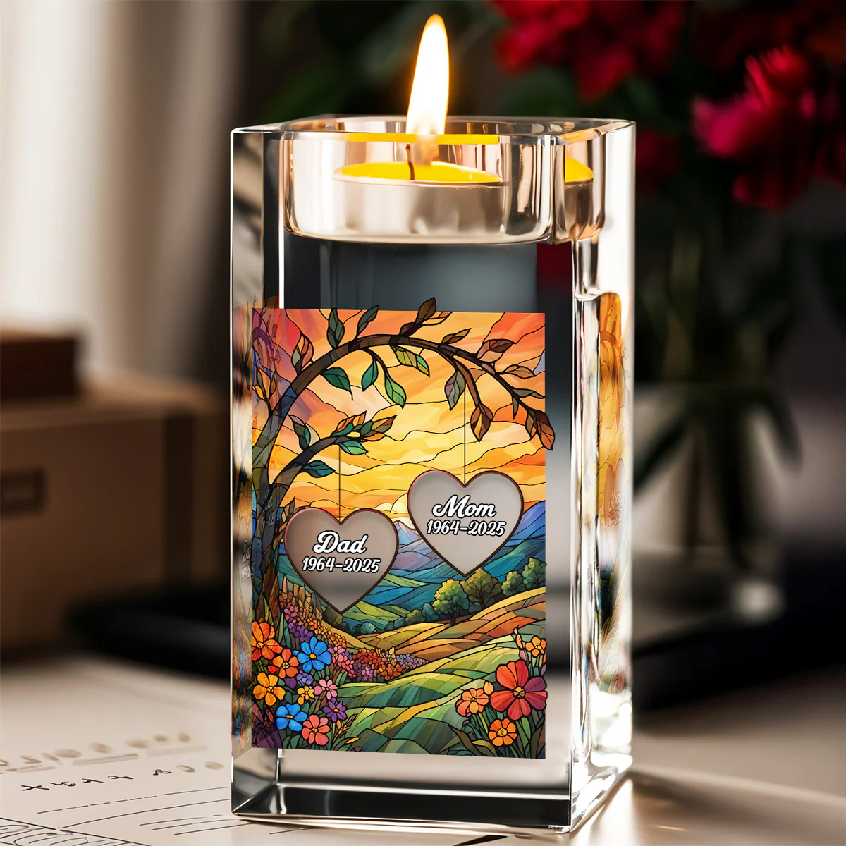 In Heaven - Personalized Custom Crystal Candle Holder