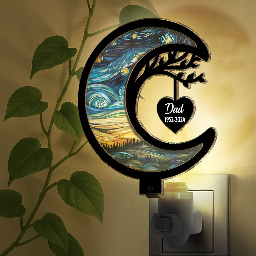 In Heaven - Personalized Custom Wood And Acrylic Night Light - Image 2