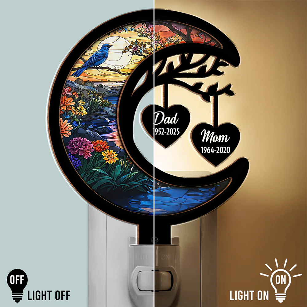 In Heaven - Personalized Custom Wood And Acrylic Night Light - Image 3