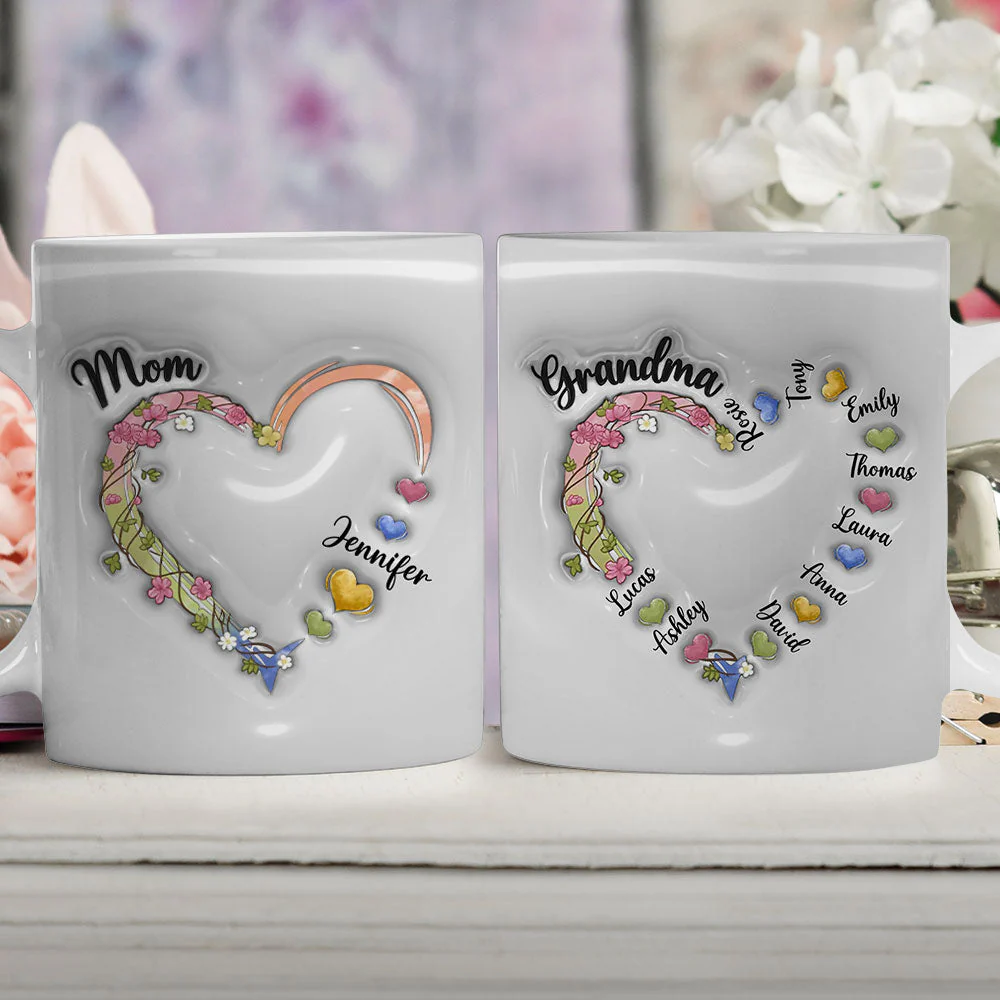 In Her Heart - Personalized Custom 3D Inflated Effect Mug - Image 2