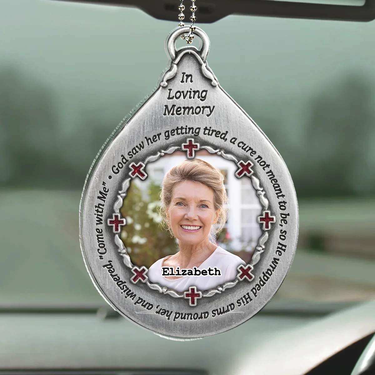 In His Arms - Personalized Custom 3D Effect Car Ornament - Image 2