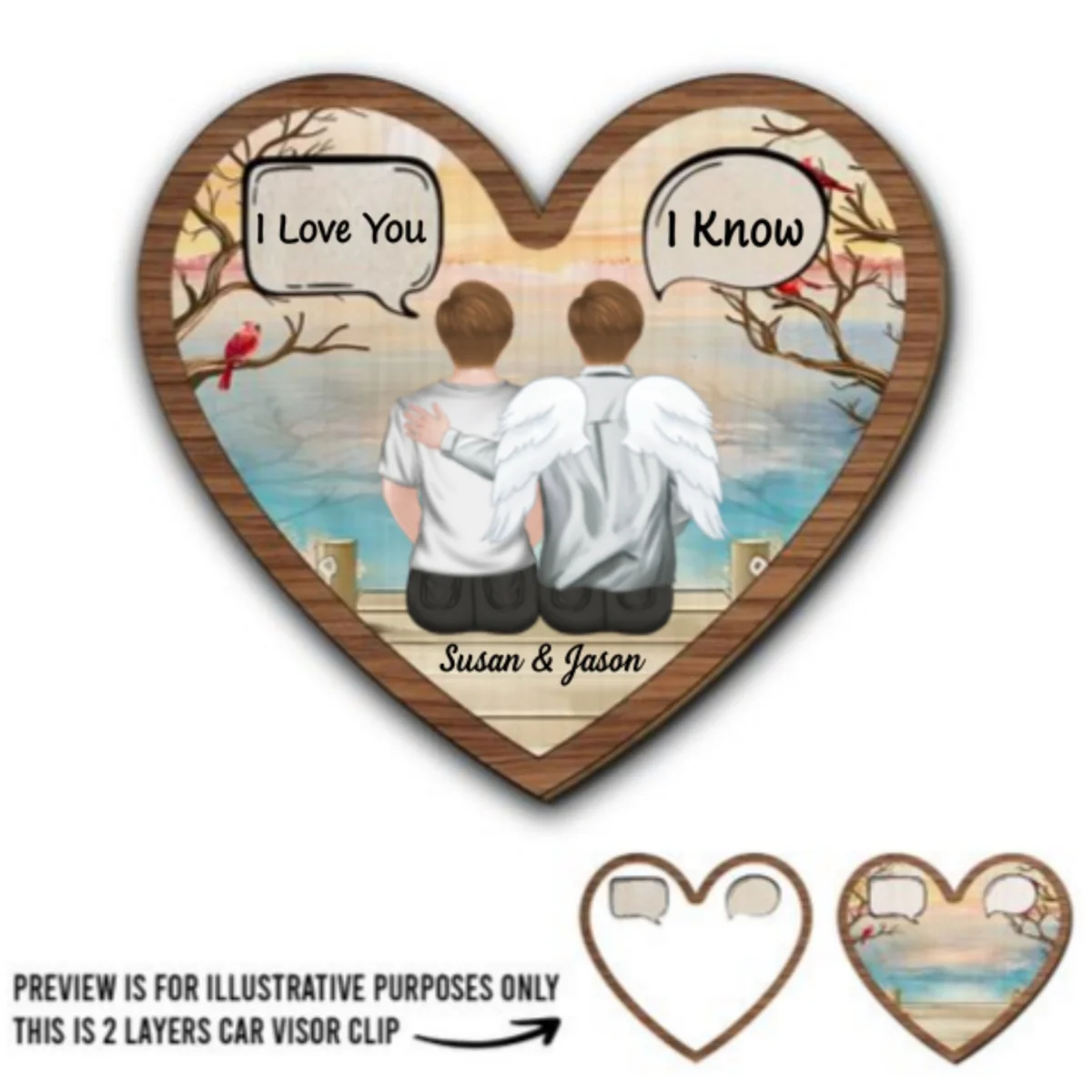 In Loving Memory I Miss You - Personalized Custom Car Visor Clip - Image 5