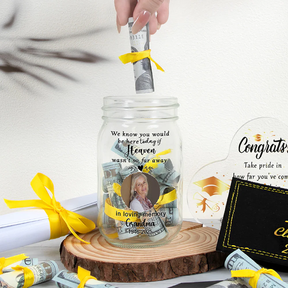 In Loving Memory Of - Personalized Custom Graduation Mason Jar Light - Image 4